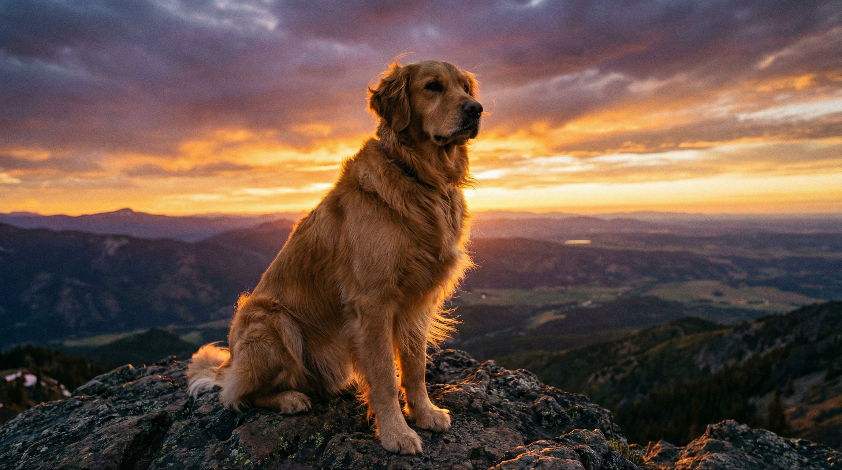 小蓝视频金毛山巅日落视频