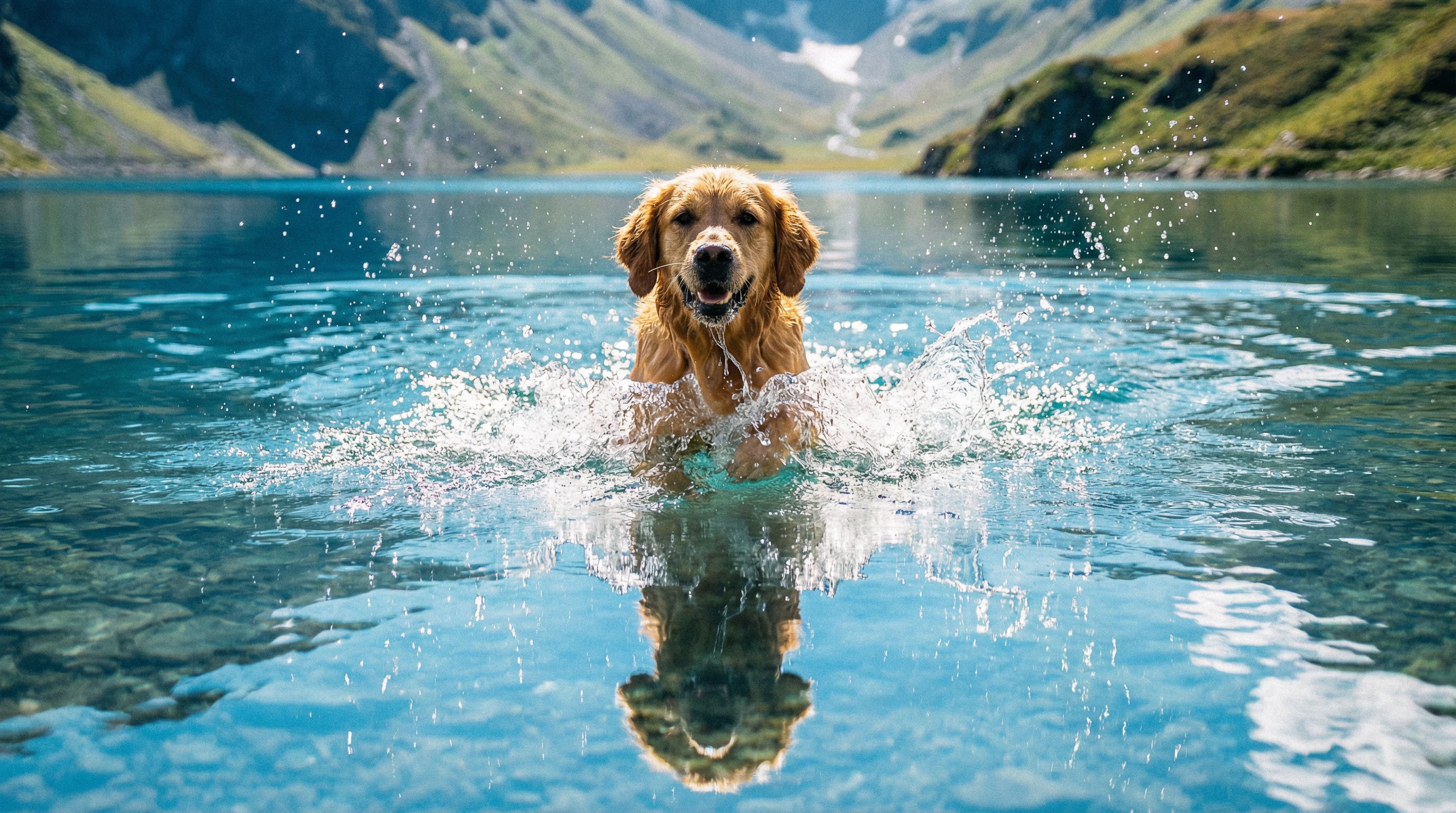 小蓝视频金毛游泳视频