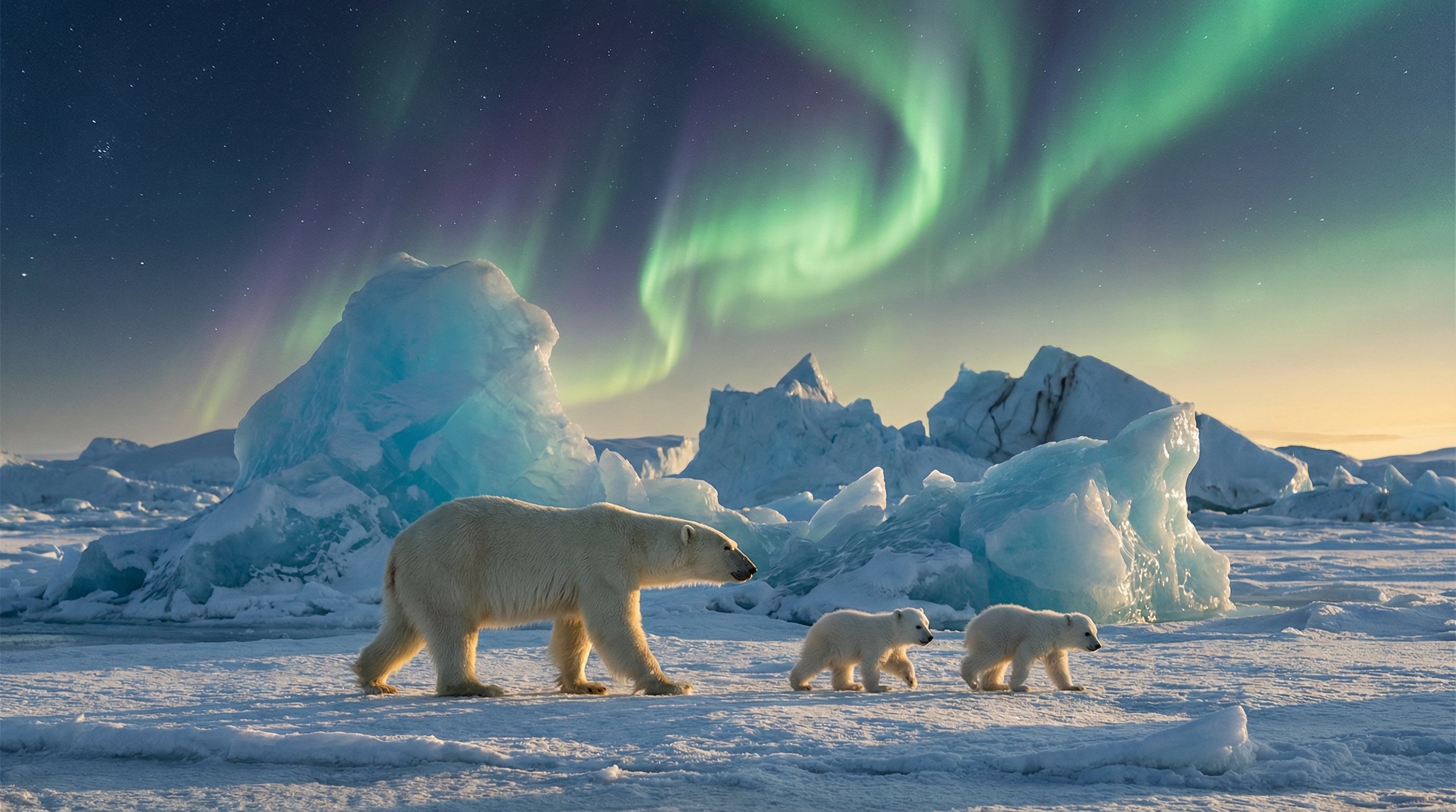 小蓝视频北极熊极光视频
